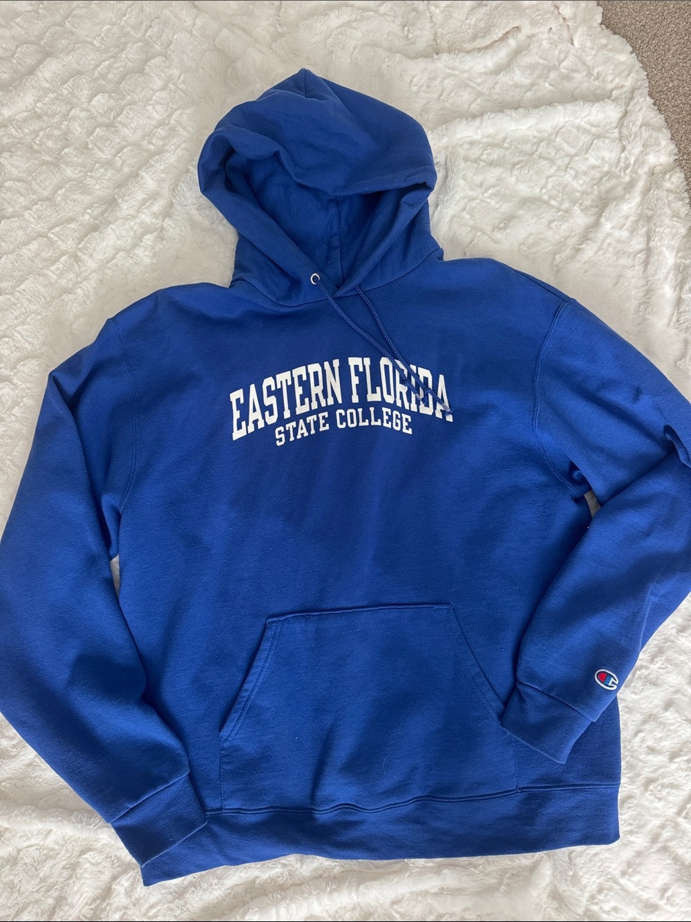 Champion Royal Blue Eastern Florida State College Pullover Hoodie L